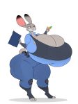  2020 absurd_res anthro belt big_breasts bottomwear breasts buckteeth cleavage cleavage_overflow clothed clothing disney female fully_clothed fur grey_body grey_fur hi_res huge_breasts huge_hips huge_thighs hyper hyper_breasts jaeh judy_hopps lagomorph leporid mammal multicolored_body multicolored_fur pants purple_eyes rabbit shirt simple_background smile solo standing teeth thick_thighs topwear two_tone_body two_tone_fur wide_hips zootopia 