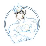  1:1 animal_crossing anthro avian beak bird body_hair bust_portrait chest_hair columbid dodo eyewear headgear headphones headset hi_res male muscular muscular_male nintendo nipples pecs portrait scarredandhard simple_background solo sunglasses vein video_games white_background wilbur_(animal_crossing) 