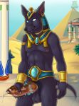 absurd_res animal_humanoid anthro anubis balls bodily_fluids canid canid_humanoid canine canis cock_transformation cum deity domination egyptian egyptian_mythology erection forced forced_transformation genital_fluids genitals hi_res humanoid jackal magic male mammal mammal_humanoid masturbation middle_eastern_mythology mythology penis rakete solo transformation 