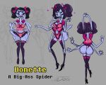  3_fingers 5:4 5_eyes 6_arms alternate_universe arachnid arthropod big_butt bow butt clothing fangs female fingers footwear frill_(disambiguation) high_heels humanoid licking licking_lips muffet multi_arm multi_eye multi_limb pigtails shoes spider thewill tongue tongue_out under(her)tail undertale video_games 