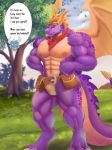  3:4 abs activision anthro biceps big_muscles bubba_(spyro) claws clothed clothing digital_media_(artwork) dragon english_text horn huge_muscles koffisusu69 male mammal membrane_(anatomy) membranous_wings muscular muscular_male nipples notched_wings pecs purple_body scalie solo spread_wings spyro spyro_reignited_trilogy spyro_the_dragon standing text vein video_games wings 