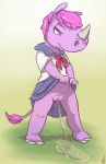  animal_crossing anthro bodily_fluids bottomwear clothed clothing clothing_lift conditional_dnp female genital_fluids genitals grumpyvulpix hair horn looking_down mammal nintendo peeing pink_hair pussy ren&eacute;e_(animal_crossing) rhinocerotoid short_hair skirt skirt_lift solo standing urine video_games watersports 