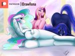  absurd_res anthro ass_up big_breasts big_butt biobrony breasts butt equid female friendship_is_magic genitals group hi_res horn looking_at_viewer lying mammal my_little_pony nude on_side princess_cadance_(mlp) princess_celestia_(mlp) princess_luna_(mlp) pussy sibling sister sisters spread_butt spreading winged_unicorn wings 