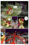  ambiguous_gender arthropod changeling comic derpy_hooves_(mlp) english_text female feral fog forest friendship_is_magic group hi_res my_little_pony night patreon smudge_proof sunny_delivery_(mlp) text tree 