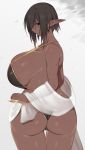  2019 big_breasts big_butt bikini breasts brown_body brown_skin butt clothing elf female hi_res holding_object holding_weapon huge_breasts humanoid humanoid_pointy_ears knife mofuaki not_furry swimwear weapon wide_hips 