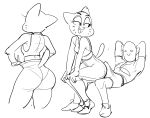  anthro butt cartoon_network clothing dbaru duo erection female hi_res hot_dogging human looking_back male male/female mammal monochrome nicole_watterson smile the_amazing_world_of_gumball through_clothing tight_clothing 