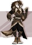  2020 4_toes 5_fingers anthro braided_hair brown_hair canid canine canis clothed clothing digital_media_(artwork) digitigrade domestic_dog eyebrows eyelashes female fingers firetally hair hi_res husky mammal nordic_sled_dog solo spitz toes 