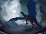  auspicious-cloud bunsen claws cloud dragon feral flying hi_res male membrane_(anatomy) membranous_wings moon night paws scalie sky solo western_dragon wings 