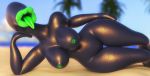  3d_(artwork) absurd_res annelid beach breasts detailed_background digital_media_(artwork) female genitals hi_res huge_filesize inverted_nipples leech leech_(kostos_art) lips nipples nude open_mouth palm_tree pussy seaside sky solo sonic-mj thick_lips tongue tongue_out tree 