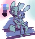  2020 anthro anthro_on_anthro arctic_fox breast_grab breasts canid canine color_swatch disney duo female female/female fingering fox fur hand_on_breast judy_hopps lagomorph leporid mammal nipples nude open_mouth open_smile rabbit restricted_palette sitting skye_(zootopia) smile tggeko zootopia 