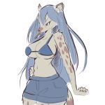  1:1 2020 anthro breasts chatora_(pixiv) cigarette clothed clothing elza_(ishuzoku_reviewers) female fur hair hyaenid ishuzoku_reviewers mammal navel simple_background solo spots spotted_body spotted_fur white_background 