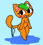  animal_crossing anthro blush breasts clothing digital_media_(artwork) domestic_cat felid feline felis female food food_creature fruit leaf looking_at_viewer mammal nintendo nipples nude orange_(fruit) plant scorpico solo tangy_(animal_crossing) tongue tongue_out video_games 