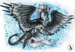  2020 dragon feathered_dragon feathered_wings feathers fur furred_dragon hair natoli paws traditional_media_(artwork) white_hair wings 