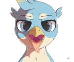  2020 absurd_res avian azerta56 beak digital_media_(artwork) feral friendship_is_magic front_view gallus_(mlp) gaping_mouth hi_res looking_at_viewer male mouth_shot my_little_pony open_beak open_mouth signature simple_background solo tongue tongue_out white_background 