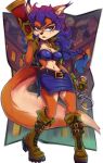  2019 absurd_res anthro beauty_mark blue_hair boots breasts brown_eyes building canid canine carmelita_fox clothing cloud female footwear fox full_moon gloves gun hair handcuffs handgun handwear hi_res jacket long_hair mammal moon navel ranged_weapon shackles sly_cooper_(series) solo sony_corporation sony_interactive_entertainment sucker_punch_productions toastyscones topwear video_games weapon 