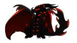  black_body ceindrathejiiva dragon feral glowing glowing_eyes glowing_markings male markings red_markings simple_background solo white_background wings 
