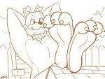  3_toes 4:3 ambiguous_gender canid canine canis claws domestic_dog feet fence foot_focus mammal metro-goldwyn-mayer outside sitting sketch soles spike_bulldog toe_curl toes tom_and_jerry zp92 