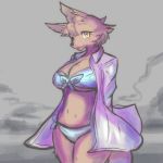  1:1 2019 anthro black_nose blue_clothing breasts chatora_(pixiv) clothed clothing female fur looking_at_viewer mammal open_mouth simple_background tongue 