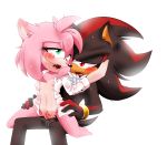  amy_rose anthro anthro_on_anthro blush bodily_fluids breasts duo eulipotyphlan female female_penetrated genital_fluids genitals green_eyes half-closed_eyes hedgehog hi_res looking_pleasured male male/female male_penetrating male_penetrating_female mammal narrowed_eyes nipples open_mouth penetration penis pussy pussy_juice red_eyes saliva sex shadow_the_hedgehog simple_background sonic_the_hedgehog_(series) sweat vaginal vaginal_penetration video_games zafirorojo 