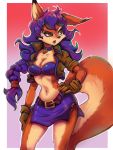  2020 3:4 absurd_res anthro beauty_mark blue_hair breasts brown_eyes canid canine carmelita_fox clothing female fox fur gloves hair handwear hi_res jacket long_hair mammal navel sly_cooper_(series) solo sony_corporation sony_interactive_entertainment sucker_punch_productions toastyscones topwear video_games 