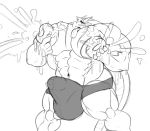  anthro asian_mythology balls big_balls big_bulge big_muscles big_penis bodily_fluids bulge clothing cum dragon east_asian_mythology eastern_dragon ejaculation erection gaping gaping_nipples genital_fluids genitals growth hair horn huge_balls huge_bulge huge_muscles huge_penis hyper hyper_balls hyper_bulge hyper_genitalia hyper_muscles hyper_nipple hyper_penis lactating male milk monochrome muscle_growth muscular mythology navel nipples nipples_growth open_mouth penis quazy sachiel_666 sketch solo throught_clothing tongue tongue_out underwear 