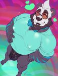  anthro beard bulge clothing eyewear facial_hair flaccid glasses hand_on_stomach looking_at_viewer male mammal marlon.cores nipple_bulge overweight overweight_male panda penis solo standing underwear ursine vein 