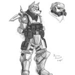  1:1 absurd_res acev anthro armor canid canine cybernetics dharman futuristic hi_res machine male mammal science_fiction soldier solo warrior 