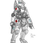  1:1 absurd_res acev anthro armor canid canine dharman female gun handgun hi_res mammal medic medical_instrument medical_syringe pistol ranged_weapon science_fiction scientific_instrument soldier solo syringe warrior weapon 