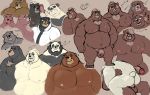  2020 anthro balls belly black_body black_fur blood blush bodily_fluids brown_body brown_fur butt flaccid fur genitals giant_panda group hi_res male male/male mammal moobs nipples overweight overweight_male penis polar_bear pure_command ursid ursine white_body white_fur 