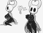  4:3 anthro black_and_white blush bodily_fluids breasts butt dialogue female genitals hollow_knight monochrome nude pok&eacute;mon_art_academy pussy solo sweat team_cherry unknown_artist vessel_(species) video_games 