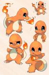  ambiguous_gender bodily_fluids charmander expressions feral fire flaming_tail looking_back model_sheet multiple_images multiple_poses nintendo pok&eacute;mon pok&eacute;mon_(species) pose scalie simple_background solo sweat video_games zoroa553 