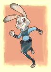  2016 anthro clothed clothing dipstick_ears disney female fully_clothed judy_hopps lagomorph leporid looking_at_viewer mammal mortic_ox multicolored_ears purple_eyes rabbit simple_background smile solo zootopia 