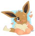  &lt;3 2020 anthro bangs blep blush breasts bust_portrait clothed clothing eevee eve_(joaoppereiraus) female hair hair_over_eye hand_on_face hi_res neck_tuft nintendo one_eye_obstructed pixelyteskunk pok&eacute;mon pok&eacute;mon_(species) portrait signature solo sweater tongue tongue_out topwear tuft video_games 