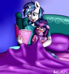  2020 5_fingers absurd_res anibaruthecat anthro bed blush book brother brother_and_sister dialogue digital_media_(artwork) duo english_text equid eyebrows eyelashes female fingers friendship_is_magic furniture hi_res holding_book holding_object horn incest mammal my_little_pony on_bed open_mouth purple_eyes shining_armor_(mlp) sibling sister text twilight_sparkle_(mlp) unicorn unicorn_horn young 