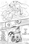 ! 2017 anthro bed blush canid canine clothed clothing comic disney duo edit english_text eyes_closed fox fully_clothed furniture hard_translated hi_res judy_hopps lagomorph leporid lying mammal monochrome nick_wilde on_back on_bed pillow rabbit red_fox sleeping sound_effects srmy_nkjd7 text translated zootopia zzz 