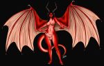  balls breasts genitals gynomorph hair horn horned_humanoid humanoid humanoid_genitalia humanoid_penis humanoid_pointy_ears intersex navel nipples nude penis red_body red_scales red_skin scales simple_background solo thalia_sexy_art~ tiefling toes winged_humanoid wings 