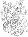  2020 ambiguous_gender avian beak bird claws digital_media_(artwork) european_mythology feathered_wings feathers feral greek_mythology group line_art lucky978 mythological_avian mythological_firebird mythology phoenix wings 