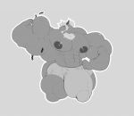  anthro balls beard big_balls big_bulge big_muscles big_penis boxers_(clothing) bulge chain chest_tuft clothing dragon erection facial_hair flexing genitals horn huge_balls huge_bulge huge_muscles huge_penis hyper hyper_balls hyper_bulge hyper_genitalia hyper_muscles hyper_penis male monochrome muscular nipples penis sachiel_666 smile solo tuft underwear veiny_muscles 