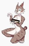  2020 9:14 anthro breasts brown_body brown_fur censored claws countershading felid feline female finger_claws flowerimh fur green_eyes hi_res looking_at_viewer lynx mammal nude solo spots spotted_body spotted_fur toe_claws white_body white_fur zeha 