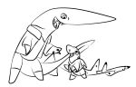  asher_sparrow_(seabreeze629) carpet_shark chinese_paddlefish claws epaulette_shark fish longtail_carpet_shark male marine monochrome seabreeze629 seabreeze_gladius_(seabreeze629) shark size_difference sketch smile 