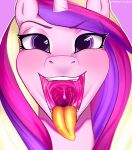  2020 absurd_res bodily_fluids digital_media_(artwork) equid eyebrows eyelashes female friendship_is_magic front_view hi_res horn looking_at_viewer mammal mouth_shot my_little_pony open_mouth peachlee princess_cadance_(mlp) saliva solo teeth tongue tongue_out unicorn 