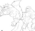  anal anthro balls beard big_balls big_penis canid canine canis cybeast_(character) duo eyes_closed facial_hair felid flexing genitals grin huge_balls huge_penis hyper hyper_balls hyper_genitalia hyper_penis korzair_lion lion male male/male mammal monochrome musclegut muscular navel nipples nude pantherine penis sachiel_666 sex sketch smile vein veiny_muscles wolf 