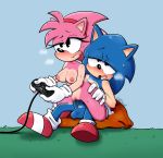  aged_up ahegao amy_rose anthro anthro_on_anthro anthro_penetrated anthro_penetrating anthro_penetrating_anthro balls bodily_fluids breasts classic_amy_rose classic_sonic classic_sonic_(universe) clothing controller ditoxin duo erection eulipotyphlan female female_penetrated footwear genital_fluids genitals gloves handwear hedgehog hi_res legwear looking_pleasured male male/female male_penetrating male_penetrating_female mammal mostly_nude nipples penetration penis pussy pussy_juice sega sega_genesis sex signature socks sonic_the_hedgehog sonic_the_hedgehog_(series) vaginal vaginal_penetration video_games young 