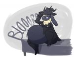  anthro bed belly big_belly black_body boots bovid breasts caprine clothing digestion female footwear furniture hat headgear headwear high_heeled_boots maddeku mammal midriff navel outie_navel rumbling_stomach sheep sheep_witch sitting smile solo sound_effects stuffing witch_hat 