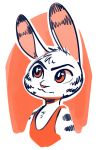  2020 ambiguous_gender anthro chest_tuft clothed clothing disney ear_markings facial_markings fuel_(artist) fur fur_markings head_markings head_tuft jack_savage lagomorph leporid mammal markings orange_background outline rabbit shirt simple_background solo tank_top topwear tuft zootopia 