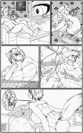  anthro big_breasts breasts butt cheek_bulge comic domestic_cat english_text felid feline felis female female_pred female_prey hi_res huge_breasts inside inside_mouth internal larger_female living_room macro male male_prey mammal micro monochrome mouse multiple_prey murid murine neck_bulge oral_vore purring random-bard rodent size_difference smaller_female smaller_male sound_effects steph_(random-bard) stomach swallowing text vore 