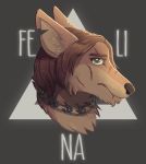  anthro black_nose blue_eyes bodily_fluids breaking_bad brown_body brown_fur canid canine canis chain chained coyote fur hair hi_res iirene jesse_pinkman male mammal notched_ear scar solo tears text triangle_(disambiguation) 