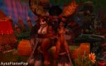  16:10 2020 3d_(artwork) anthro aysaflamepaw blizzard_entertainment bovid bovine breasts camp campfire chain clothed clothing collar digital_media_(artwork) female fur group hair hi_res male male/female mammal nipples nude open_mouth orc pandaren tauren tent ursid video_games warcraft watermark widescreen 