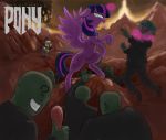  ? angry anon asphyxiation blush brush choking crossover doom_(series) equid female feral friendship_is_magic green_body green_skin group hairbrush hi_res horn human id_software looking_at_viewer looking_pleasured magic male mammal my_little_pony royal_guard_(mlp) t72b text twilight_sparkle_(mlp) video_games winged_unicorn wings 