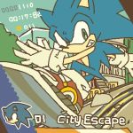  1:1 2013 anthro blue_body blue_fur bukikobuta city clothing english_text eulipotyphlan footwear fur gloves green_eyes grin gui handwear hedgehog low_res male mammal outside shoes smile snowboard snowboarding soap_shoes solo sonic_adventure sonic_the_hedgehog sonic_the_hedgehog_(series) text 